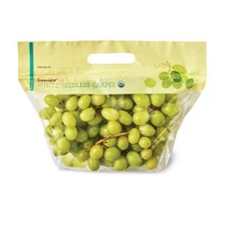 Organic Green Seedless Grapes Bag