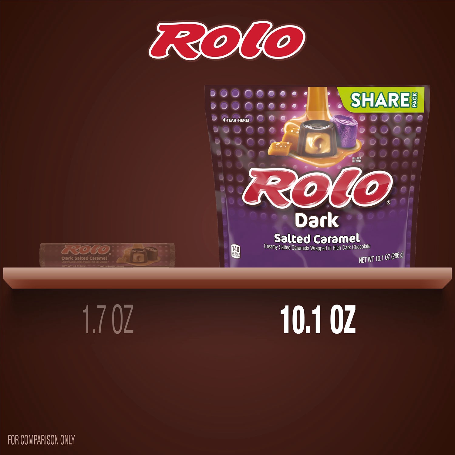 slide 2 of 6, ROLO Dark Chocolate Salted Caramel Candy Share Pack, 10.1 oz, 10.1 oz
