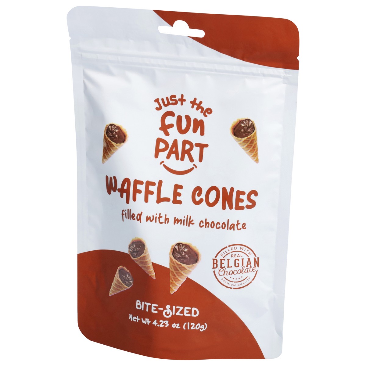 slide 4 of 9, Just the Fun Part Bite-Sized Milk Chocolate Waffle Cones Bite Size 4.23 oz, 4.23 oz