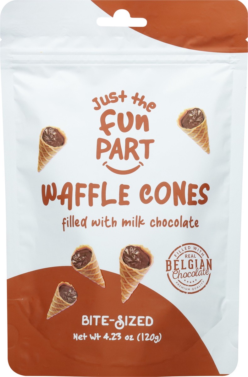 slide 9 of 9, Just the Fun Part Bite-Sized Milk Chocolate Waffle Cones Bite Size 4.23 oz, 4.23 oz