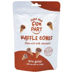 Just the Fun Part Waffle Cones Filled With Milk