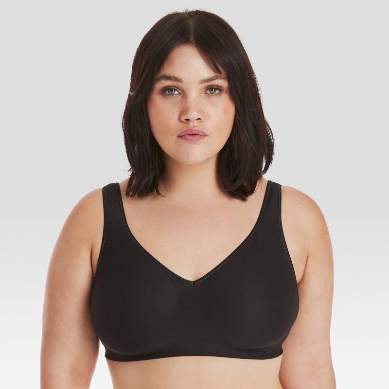 Hanes Women's Full Coverage SmoothTec Band Unlined Wireless Bra G796 -  Black XL 1 ct