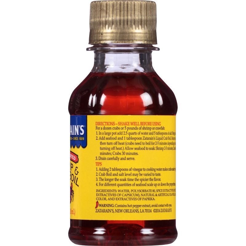 slide 6 of 6, Zatarain's Shrimp & Crab Boil Liquid Seasoning - 4 fl oz, 4 fl oz
