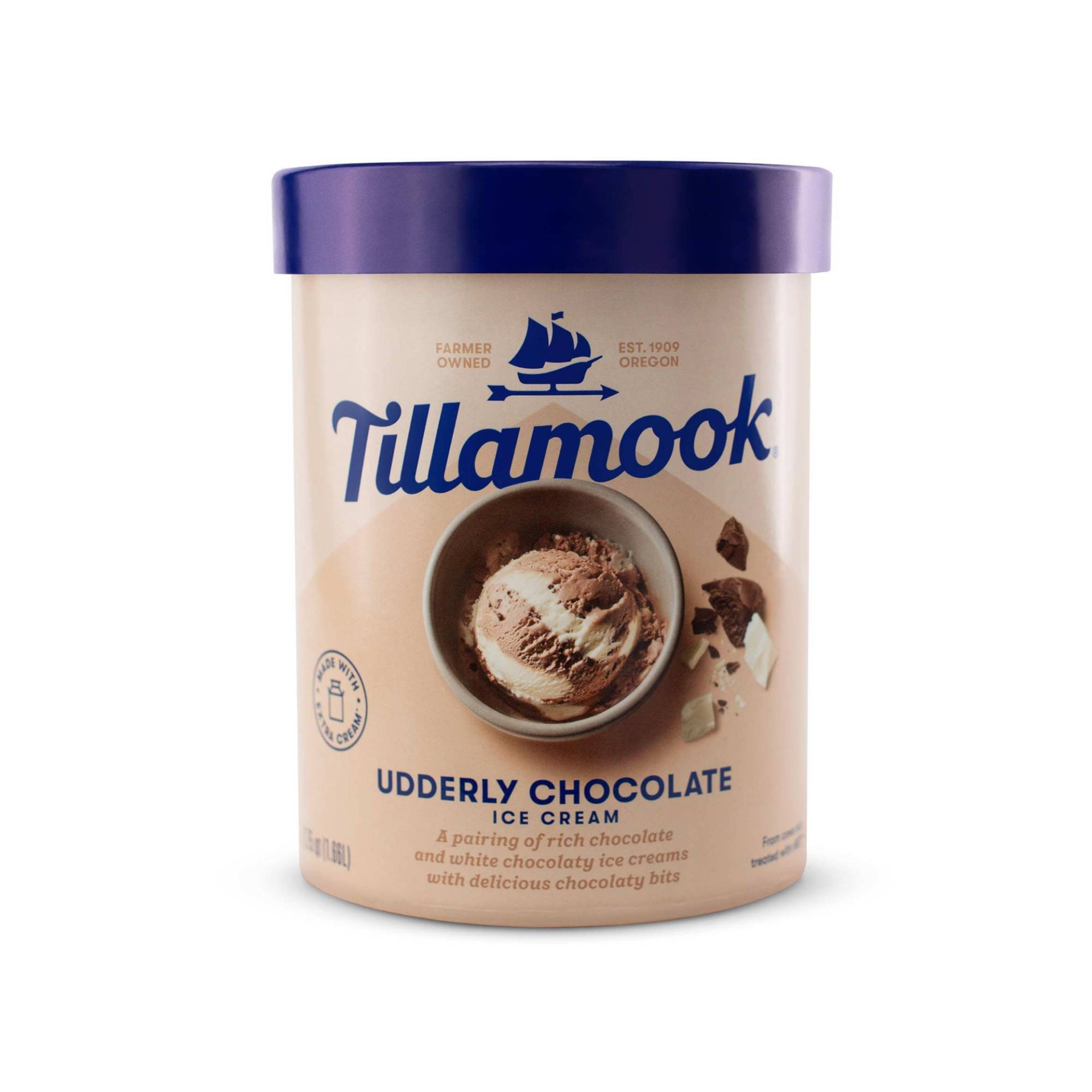 slide 1 of 7, Tillamook Udderly Chocolate Ice Cream, 1.75 qt