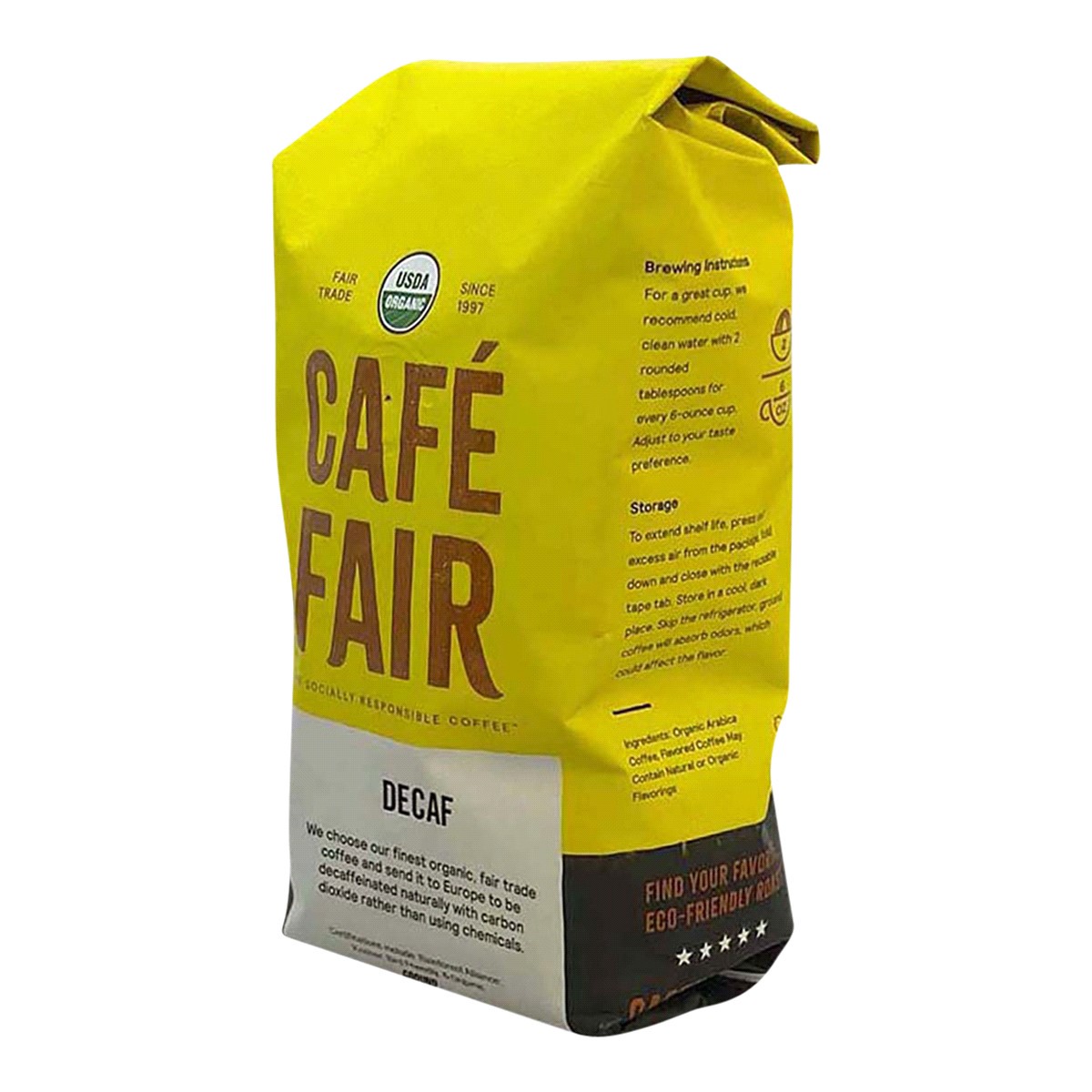 slide 5 of 9, Café Fair Decaf Gound Coffee, 12 oz