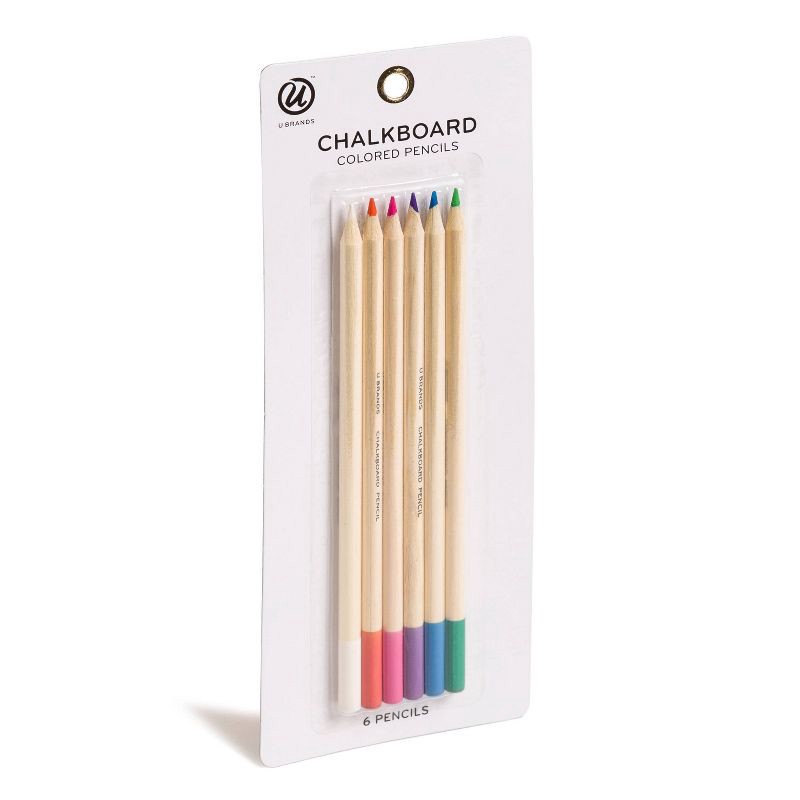 slide 1 of 1, U Brands 6ct Chalkboard Colored Pencils, 6 ct