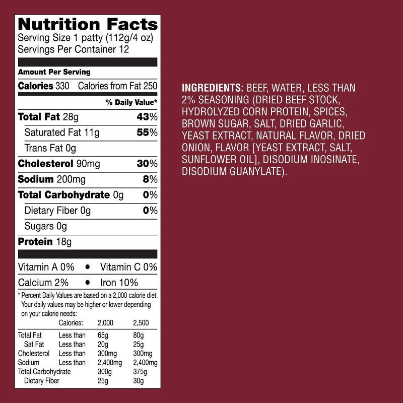 slide 2 of 4, Steakhouse Seasoned Beef Burger Patties - Frozen - 48oz/12ct - Good & Gather™, 12 ct; 48 oz