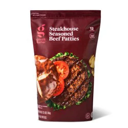 Steakhouse Seasoned Beef Burger Patties - Frozen - 48oz/12ct - Good & Gather™