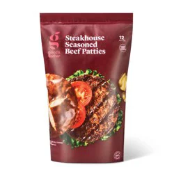 Steakhouse Seasoned Beef Burger Patties - Frozen - 48oz/12ct - Good & Gather™