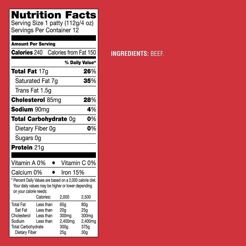 slide 4 of 4, 85/15 All Natural Beef Burger Patties - Frozen - 48oz/12ct - Good & Gather™, 12 ct; 48 oz