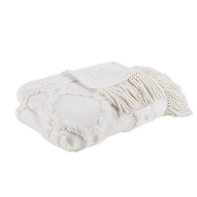 slide 1 of 6, Madison Park Brianne Tufted Throw Blanket - Ivory, 1 ct