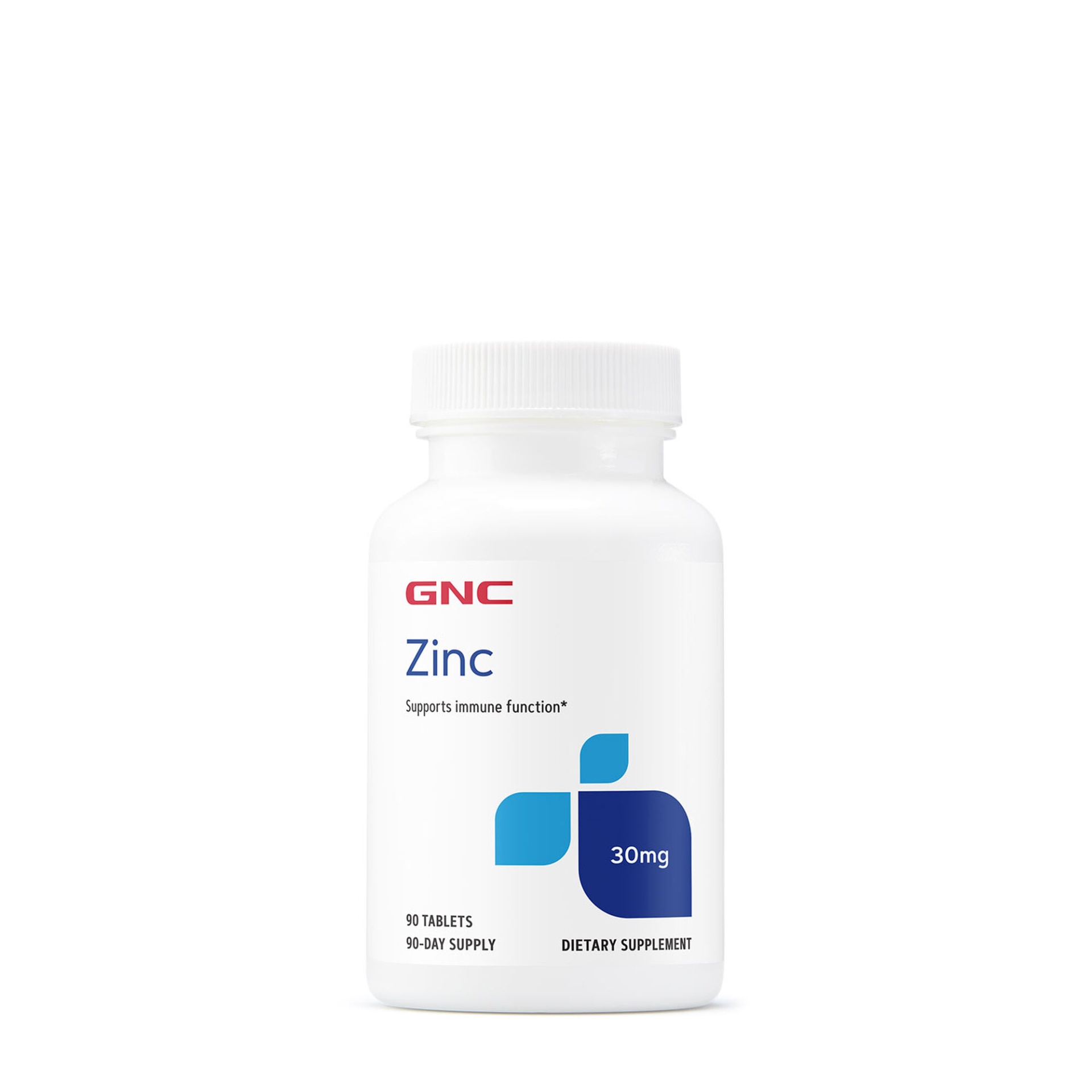 slide 1 of 1, GNC Zinc Tablets 30mg, 90 ct