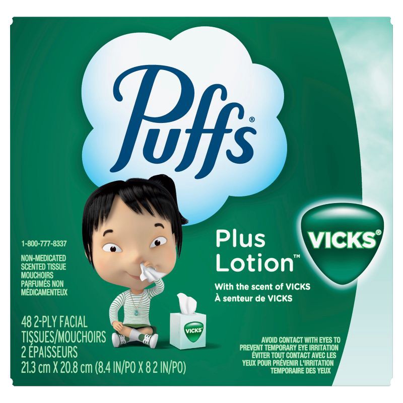 slide 13 of 16, Puffs Plus Lotion with Scent of VICKS Facial Tissue - 48ct, 48 ct