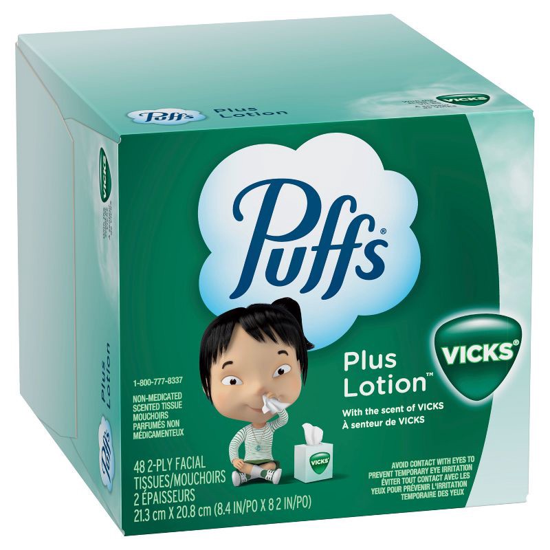 slide 15 of 16, Puffs Plus Lotion with Scent of VICKS Facial Tissue - 48ct, 48 ct