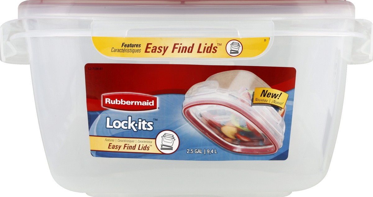 slide 4 of 4, Rubbermaid Lock-its Food Storage Container, 2.5 gal