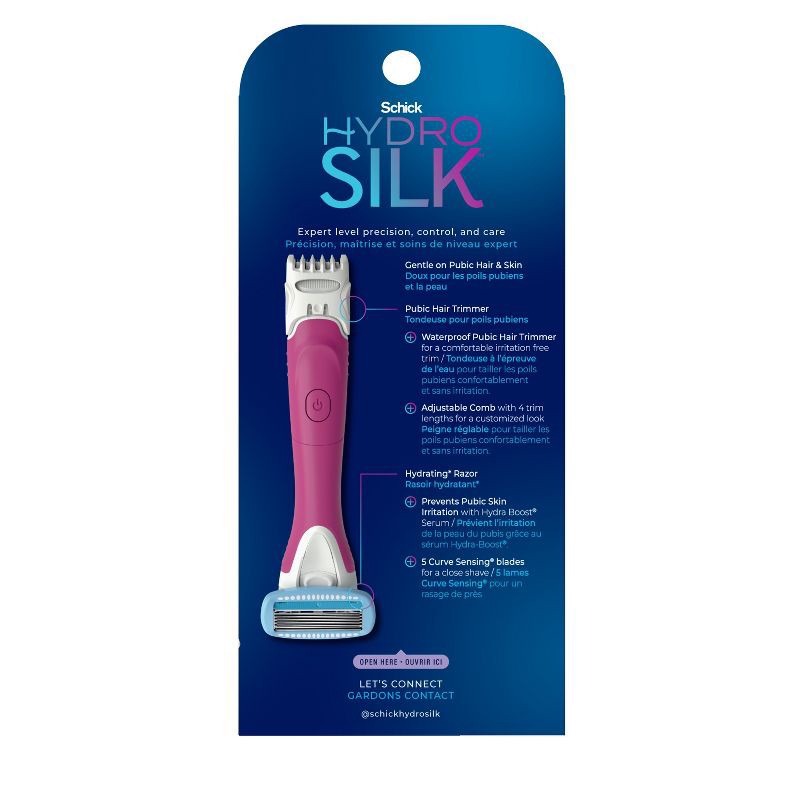 slide 2 of 8, Schick Hydro Silk TrimStyle Women's Razor with Bikini Trimmer - 1 Razor Handle & 1 Refill, 1 ct