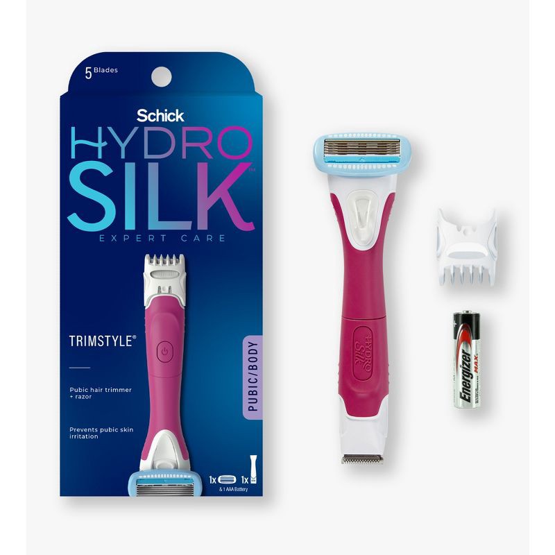 slide 1 of 8, Schick Hydro Silk TrimStyle Women's Razor with Bikini Trimmer - 1 Razor Handle & 1 Refill, 1 ct