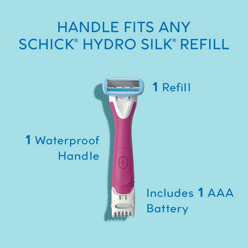 slide 9 of 9, Schick Hydro Silk TrimStyle Women's Razor with Bikini Trimmer - 1 Razor Handle & 1 Refill, 1 ct