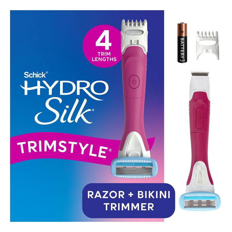 slide 1 of 9, Schick Hydro Silk TrimStyle Women's Razor with Bikini Trimmer - 1 Razor Handle & 1 Refill, 1 ct