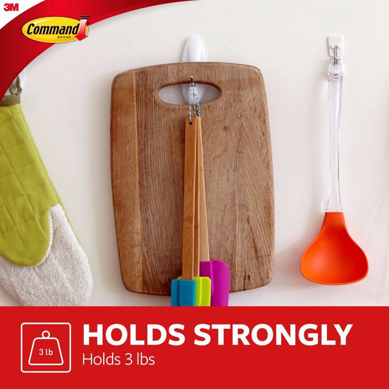 slide 2 of 17, Command Medium Sized Wire Decorative Hooks White: Adhesive Wall Hooks, 3 lb Capacity, 7 Pack, 3 lb, 7 ct