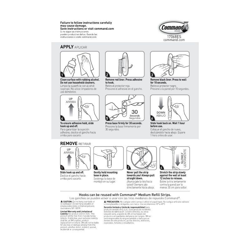 slide 15 of 17, Command Medium Sized Wire Decorative Hooks White: Adhesive Wall Hooks, 3 lb Capacity, 7 Pack, 3 lb, 7 ct