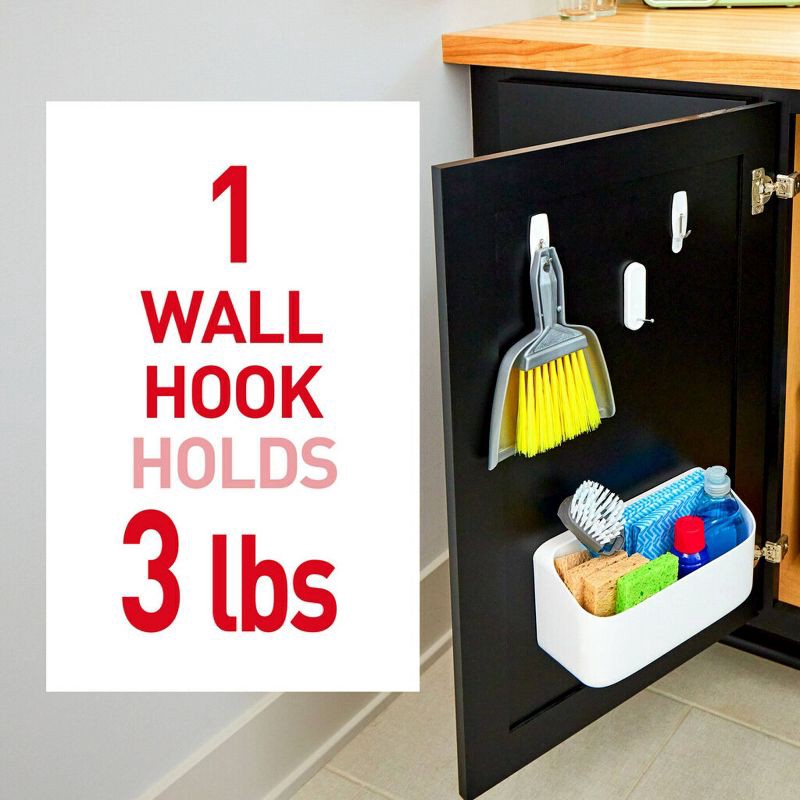 slide 14 of 17, Command Medium Sized Wire Decorative Hooks White: Adhesive Wall Hooks, 3 lb Capacity, 7 Pack, 3 lb, 7 ct