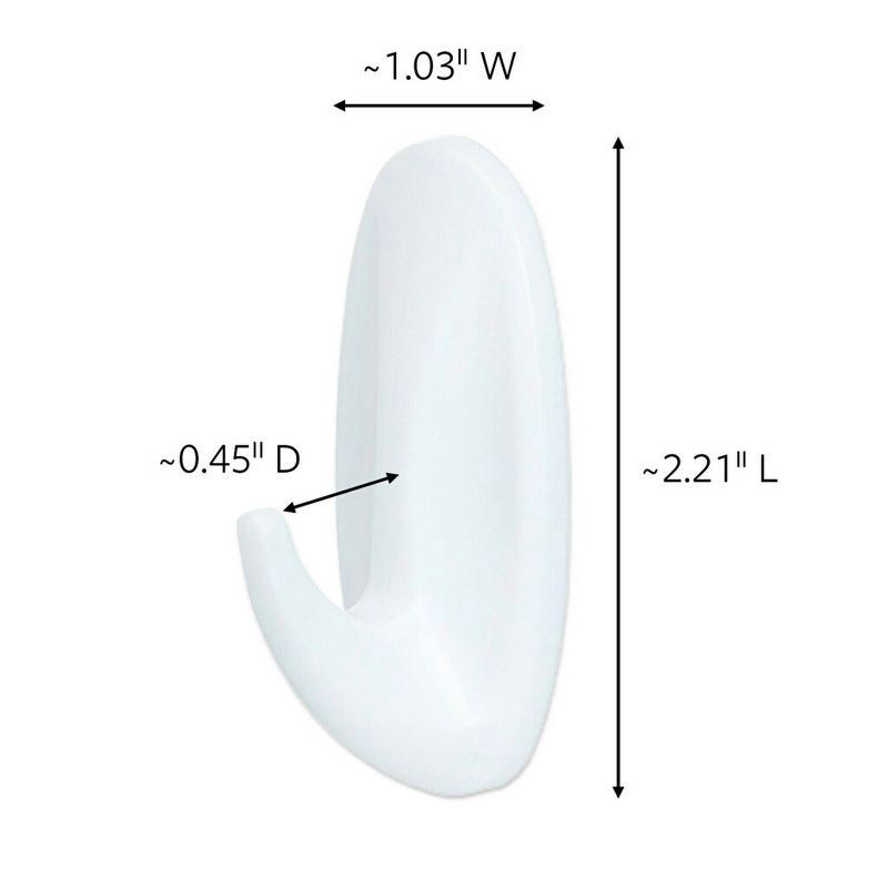 slide 3 of 11, Command Strips Small Sized Designer Hooks White: Adhesive Wall Hooks, Plastic, 1 lb Capacity, 8 Pack, 1 lb, 8 ct