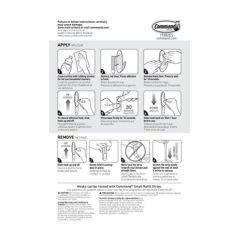 slide 10 of 11, Command Strips Small Sized Designer Hooks White: Adhesive Wall Hooks, Plastic, 1 lb Capacity, 8 Pack, 1 lb, 8 ct