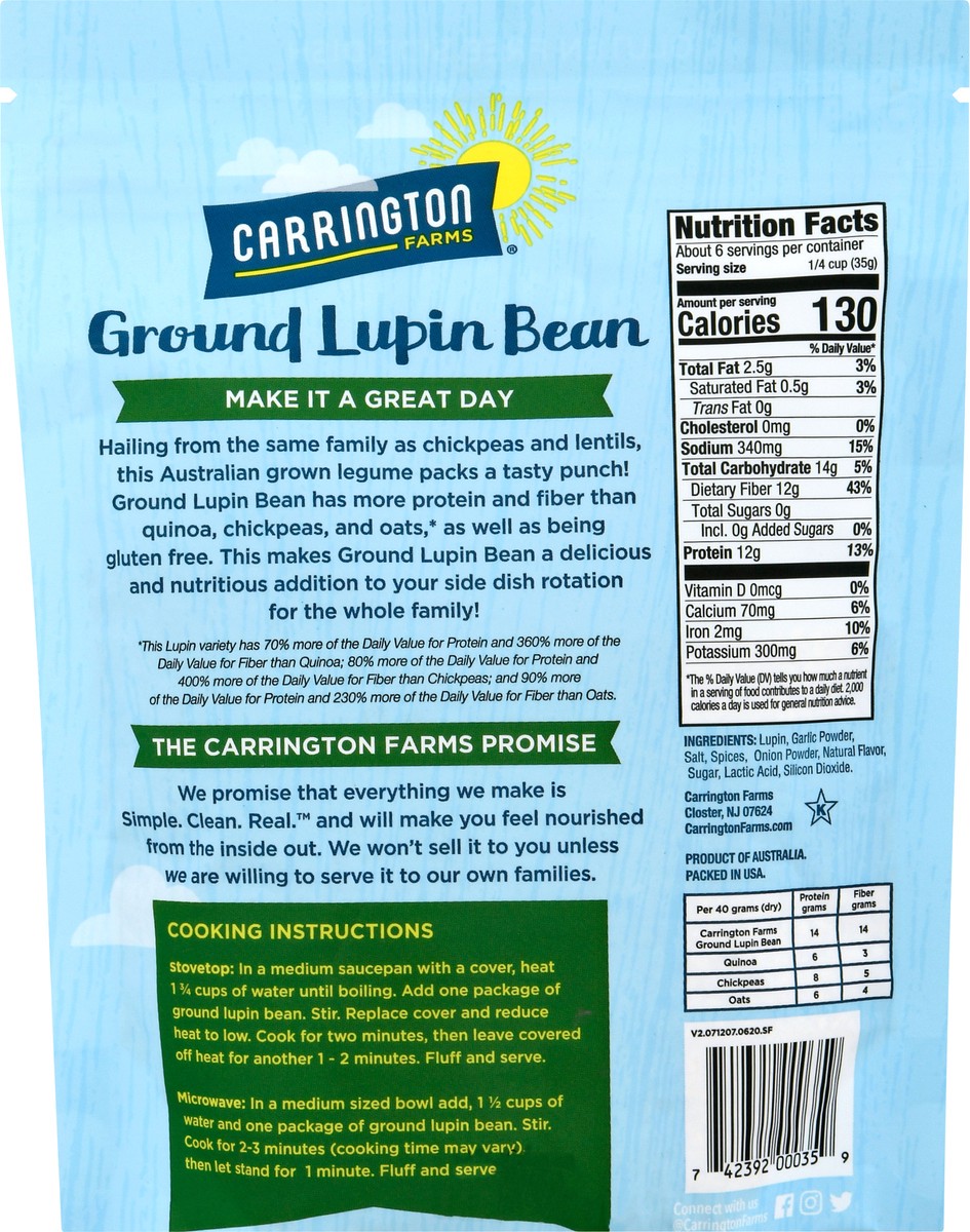 slide 10 of 14, Carrington Farms Lupin Beans Garlic Herb, 7 oz