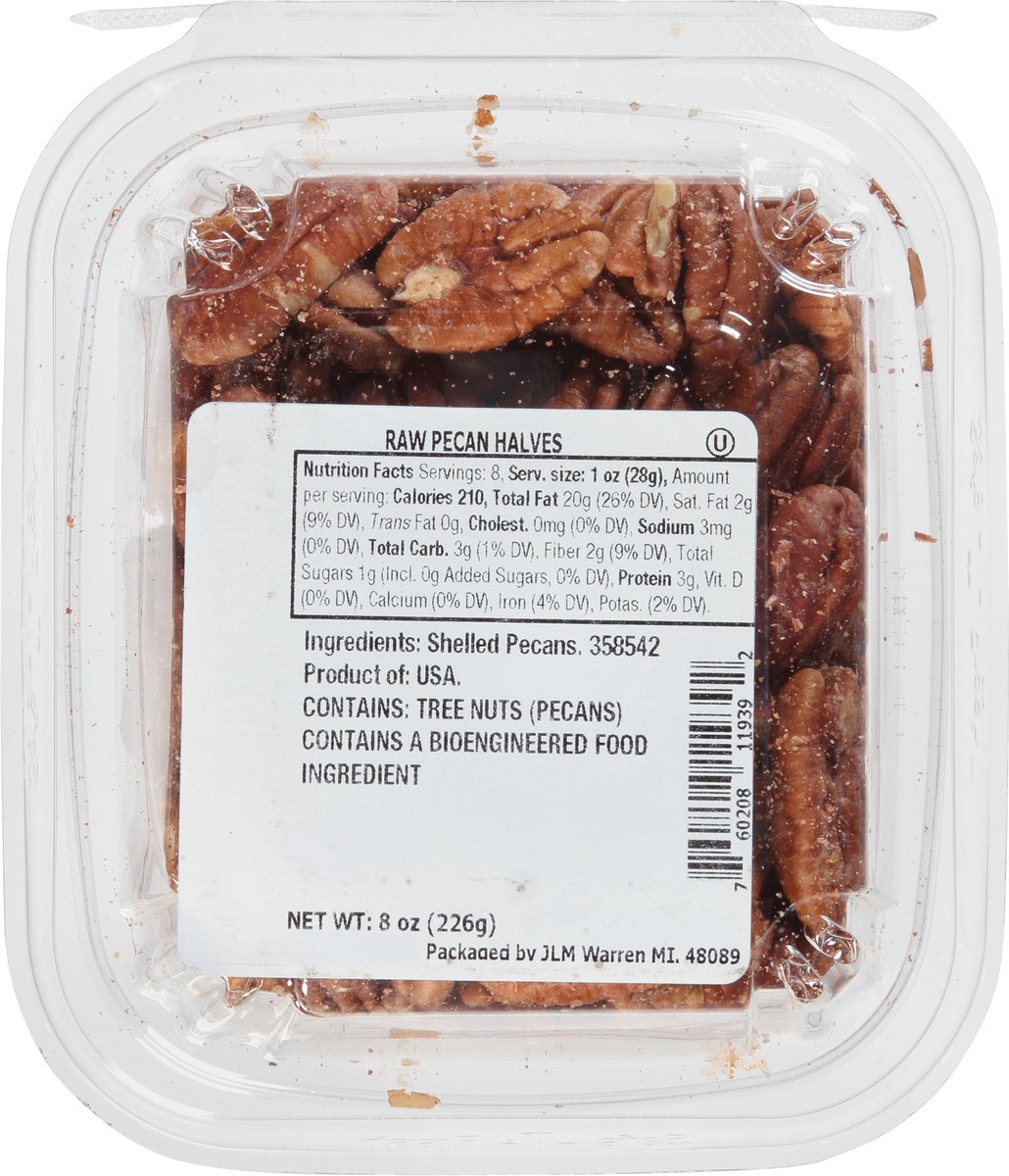slide 8 of 9, JLM Manufacturing Raw Pecan Halves 8 oz, 8 oz