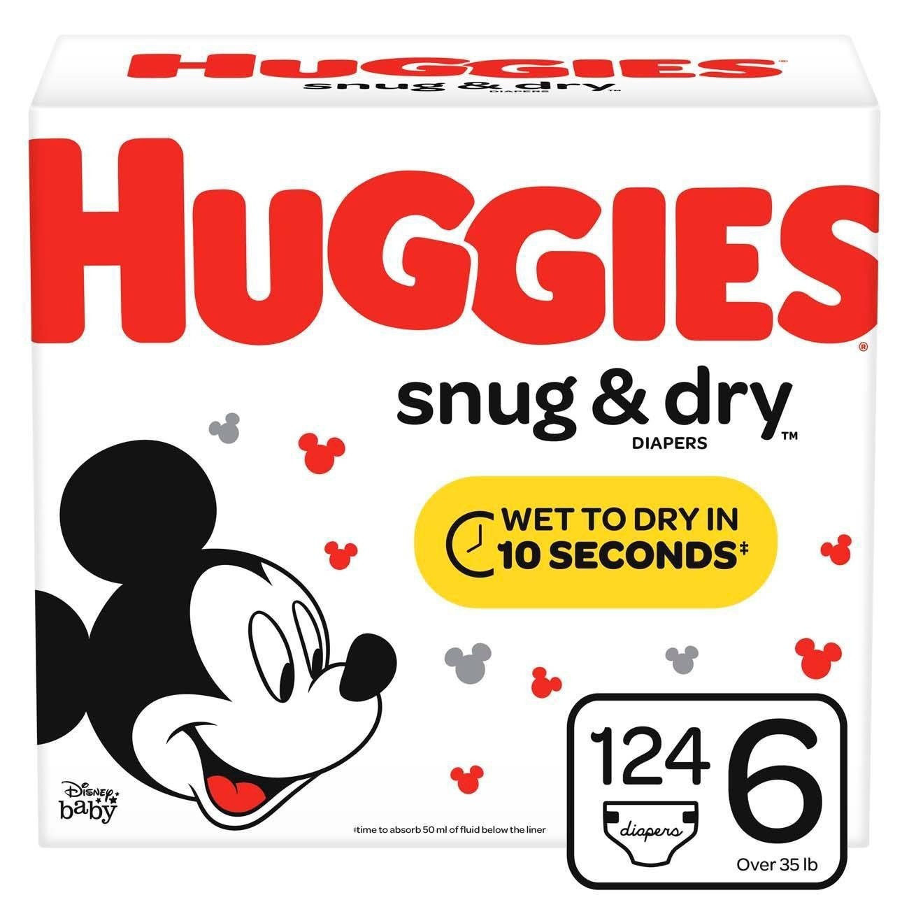 slide 1 of 1, Huggies Snug And Dry Diapers Huge Pack - Size 6, 124 ct