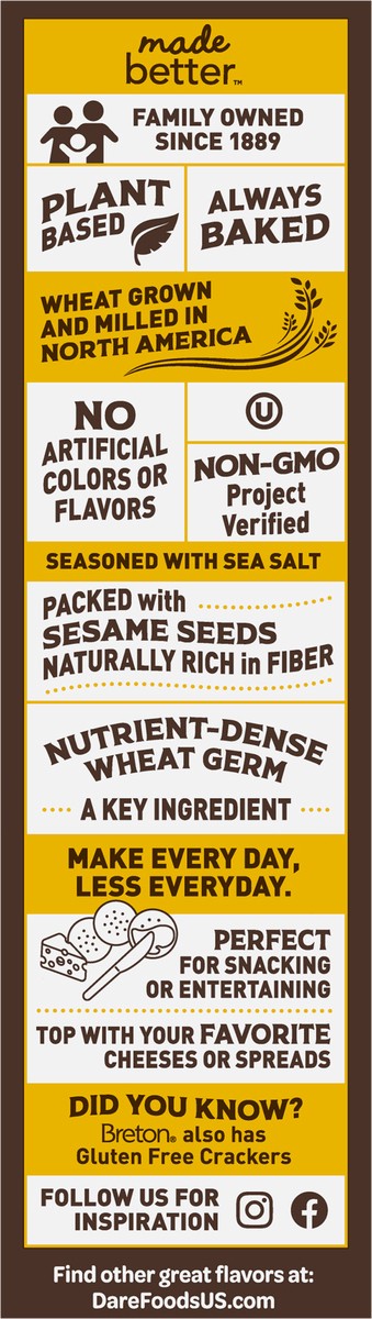 slide 6 of 9, Breton Dare Breton Sesame Crackers 7 oz, 7 oz