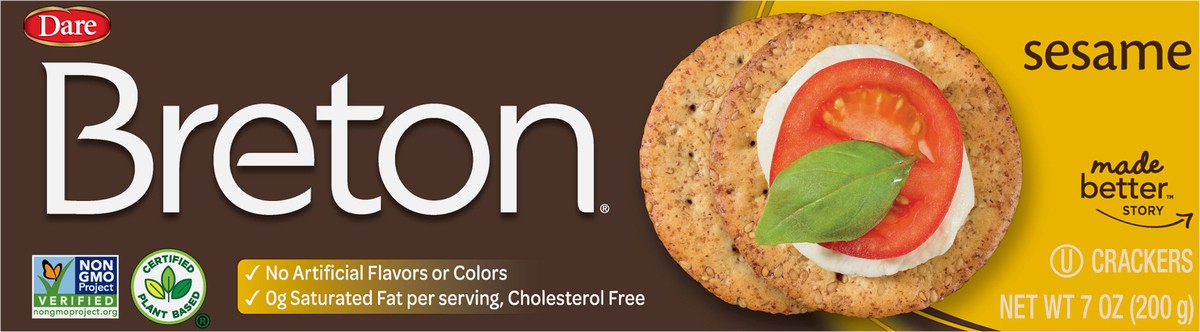 slide 7 of 9, Breton Dare Breton Sesame Crackers 7 oz, 7 oz