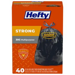 Hefty Strong 30 Gallon Multipurpose Drawstring Trash Bags Large 40 ea