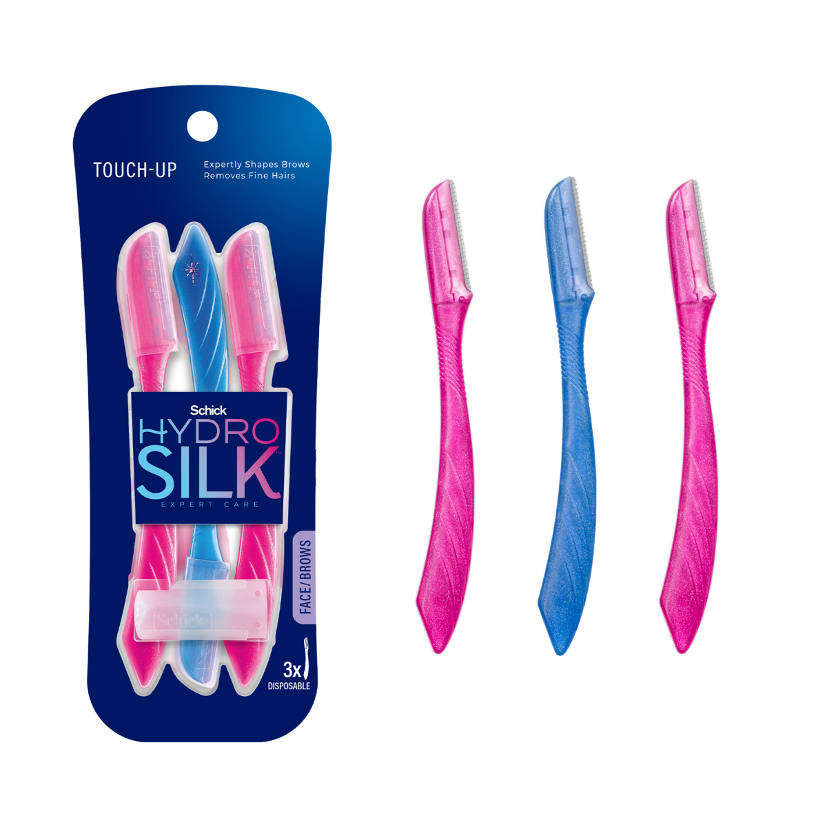 slide 1 of 9, Schick Hydro Silk Touch-Up Disposable Razors 3 ea, 3 ct