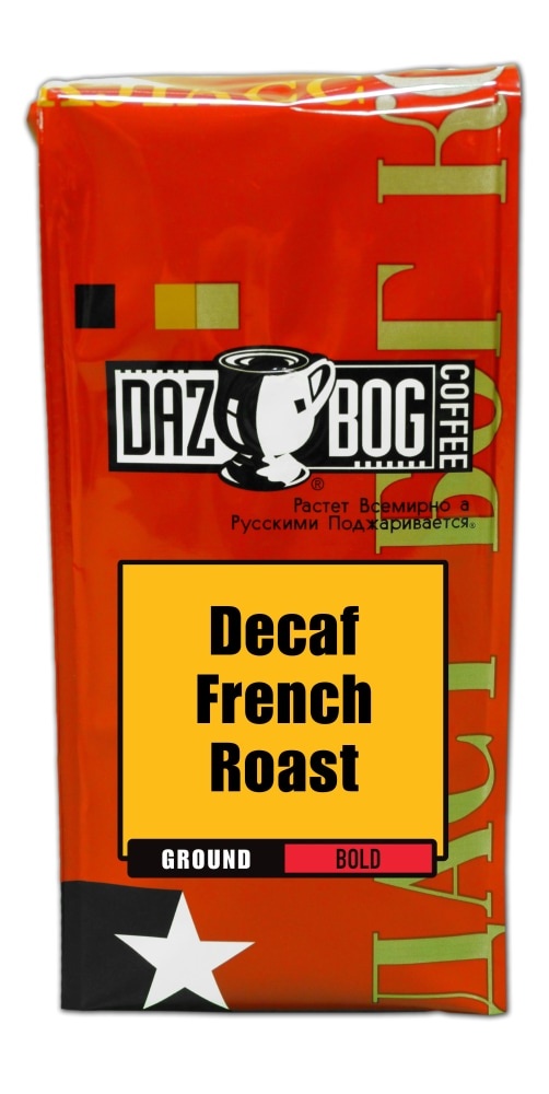 slide 1 of 1, Dazbog Coffee French Roast Decaf Ground, 12 oz