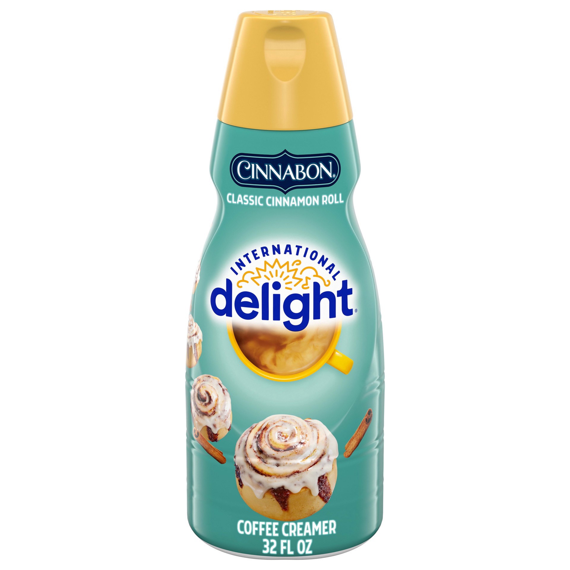 slide 1 of 5, International Delight Coffee Creamer, Cinnabon, 32 oz., 