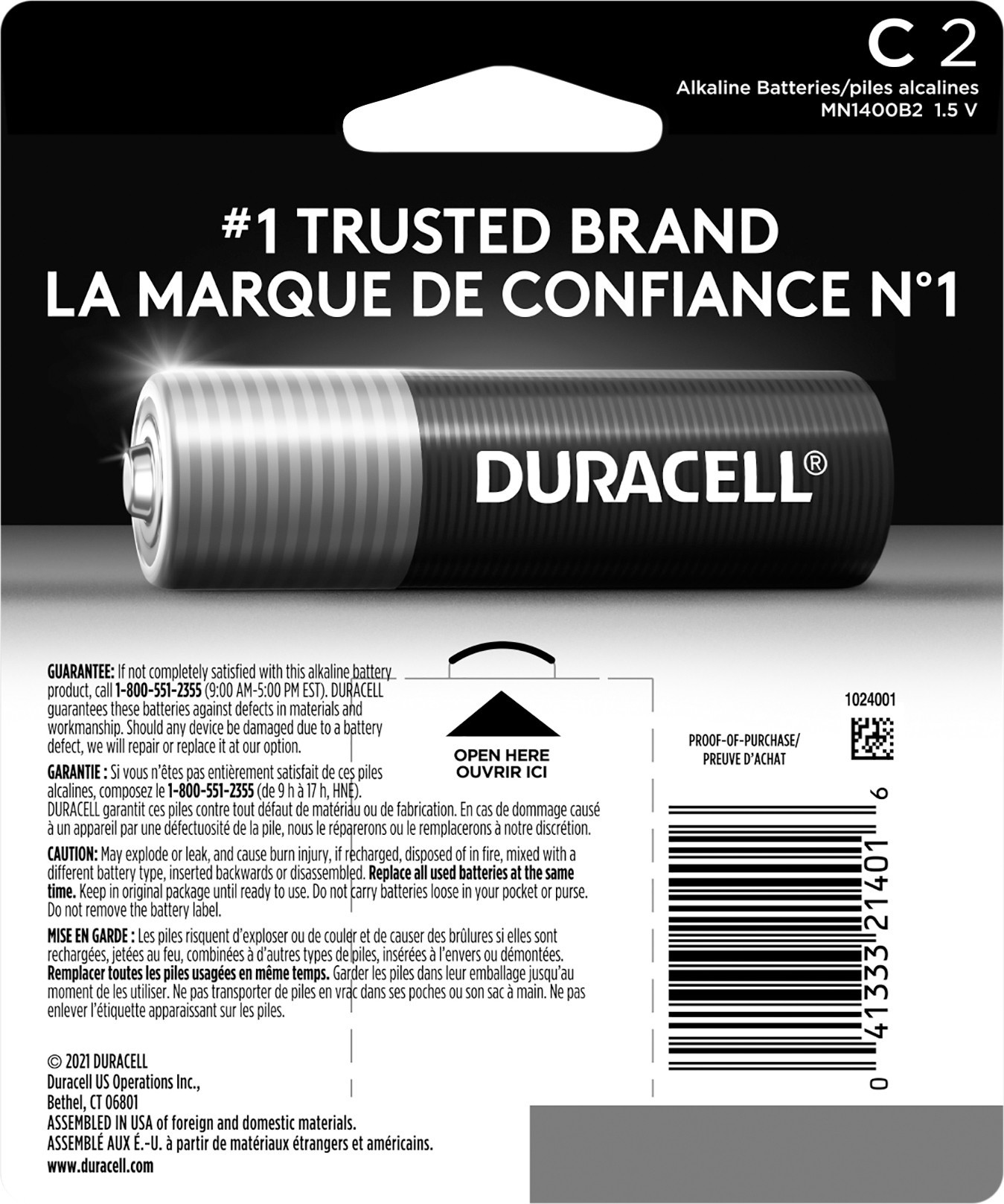 slide 2 of 3, Duracell Coppertop C Alkaline Batteries - 2 Count, 2 ct