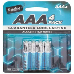 Signature Select Batteries Alkaline Aaa Guaranteed Long Lasting - 4 Count