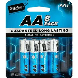 Signature Select Batteries Alkaline Aa Guaranteed Long Lasting - 8 Count