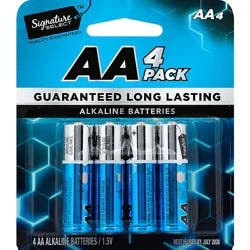Signature Select Batteries Alkaline Aa Guaranteed Long Lasting - 4 Count