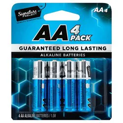 Signature Select Batteries Alkaline Aa Guaranteed Long Lasting - 4 Count