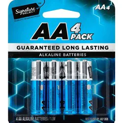 Signature Select Batteries Alkaline Aa Guaranteed Long Lasting - 4 Count