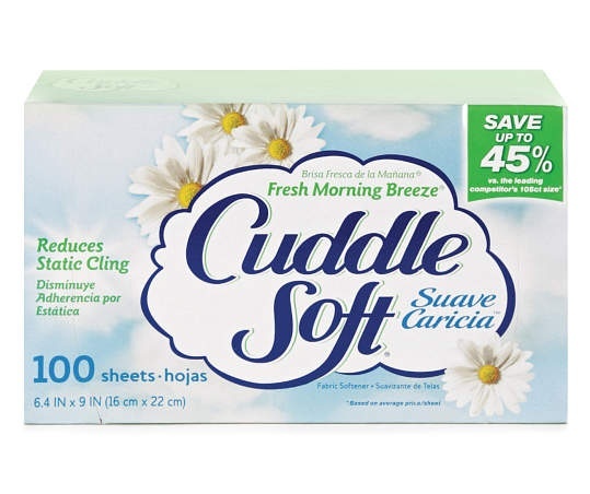 slide 1 of 1, Cuddle Soft Fresh Morning Breeze Dryer Sheets, 100 ct