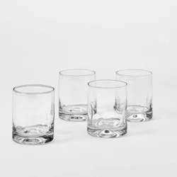 12.5 fl oz 4pk Glass Telford Short Tumblers - Threshold™: Dishwasher-Safe Blown Glass Cups for Cold Beverages