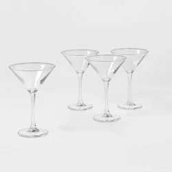 7.6oz 4pk Glass Modern Martini Glasses - Threshold™