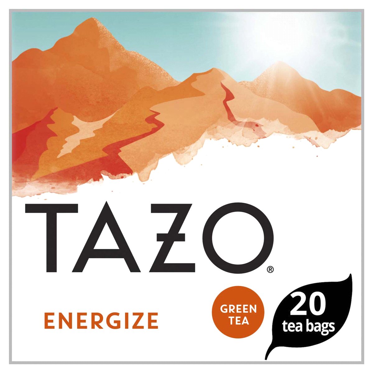 slide 1 of 1, Tazo Energize Green Tea Bags 20 Count, 1.69 oz