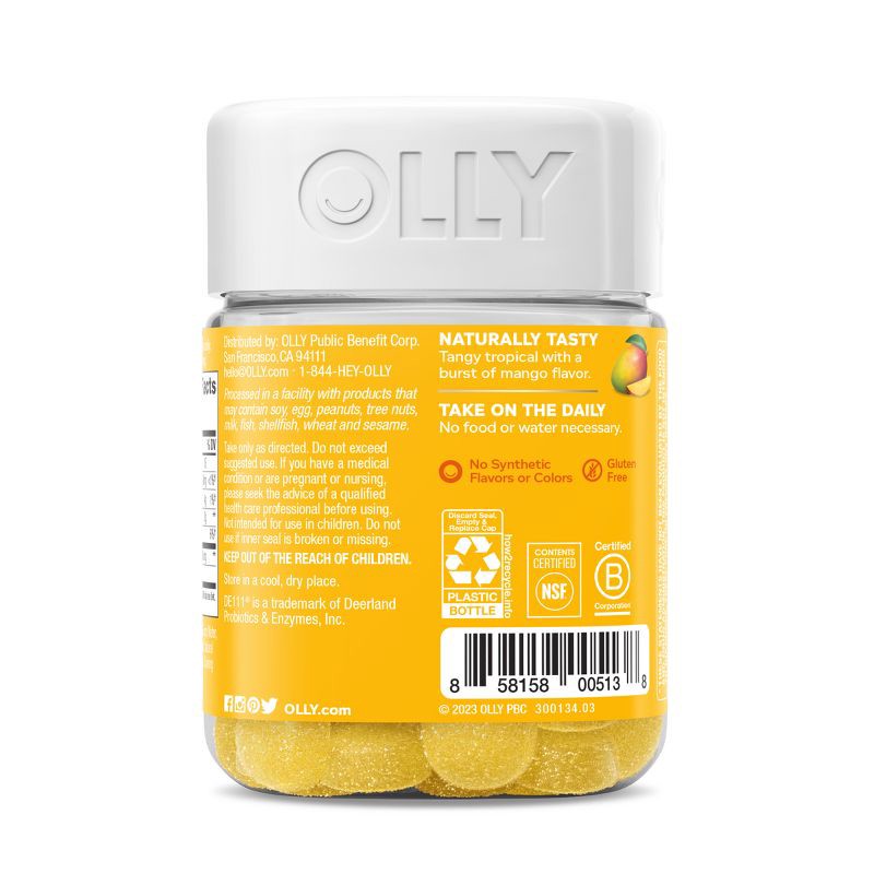 slide 5 of 13, OLLY Probiotic Chewable Gummies for Immune and Digestive Support - Tropical Mango - 50ct, 50 ct