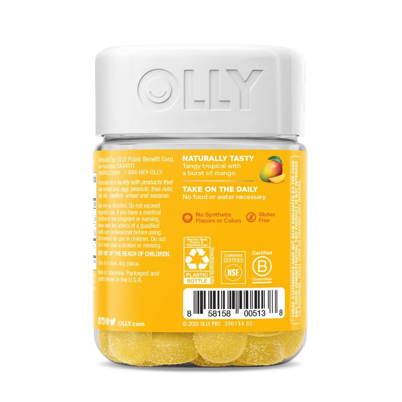 slide 8 of 14, OLLY Probiotic Chewable Gummies for Immune and Digestive Support - Tropical Mango - 50ct, 50 ct