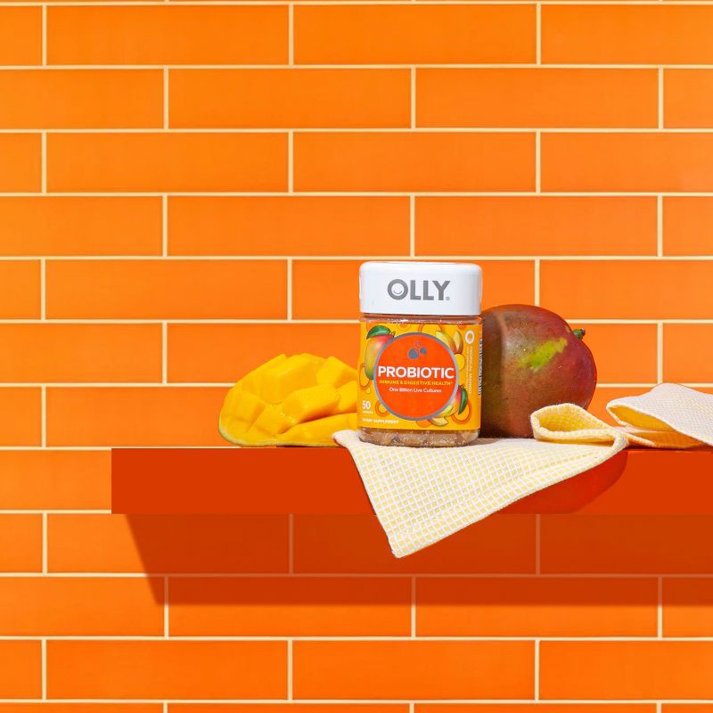 slide 12 of 14, OLLY Probiotic Chewable Gummies for Immune and Digestive Support - Tropical Mango - 50ct, 50 ct